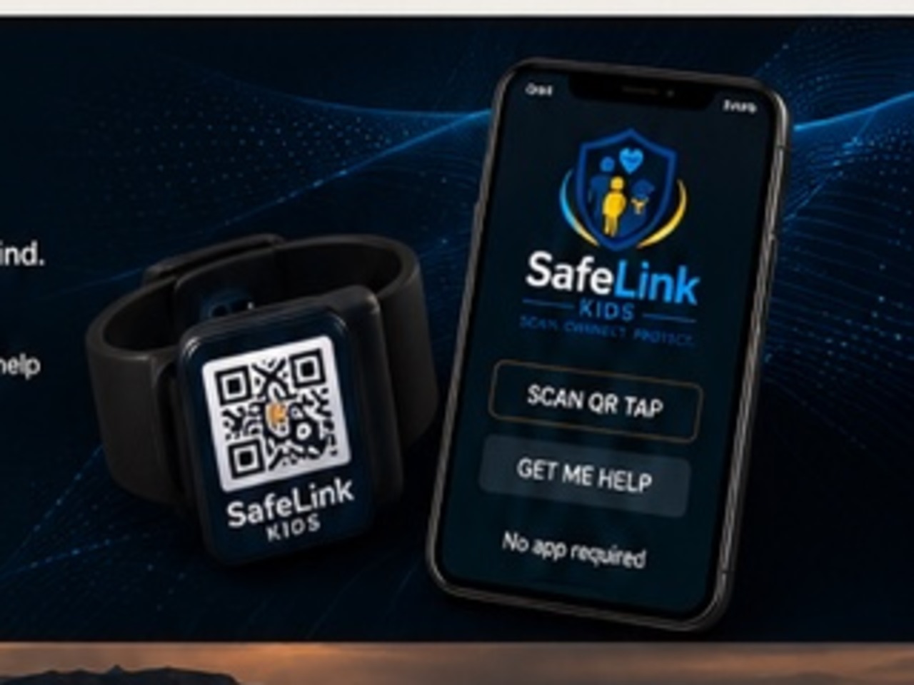 SafeLink Kids wristband and mobile scan experience