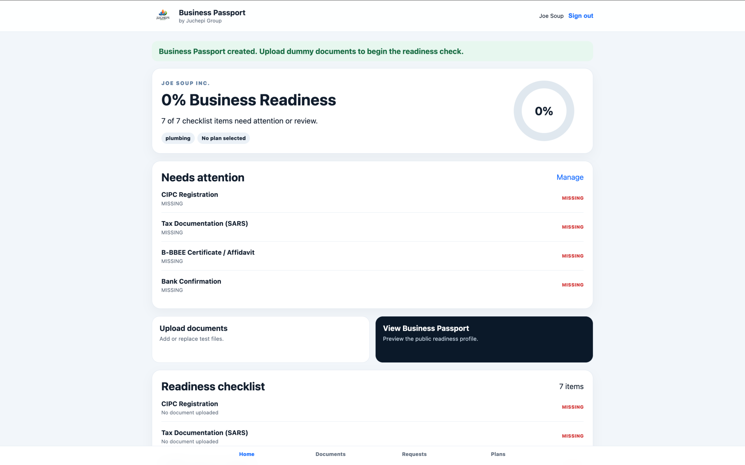 Business Passport platform concept by Juchepi Group